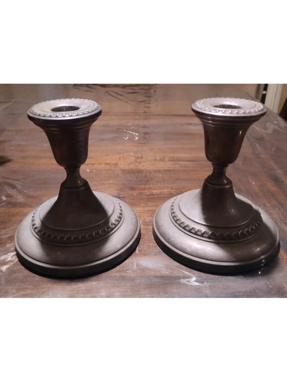 2 Vintage Cheshire Silver Plated Candlesticks 213